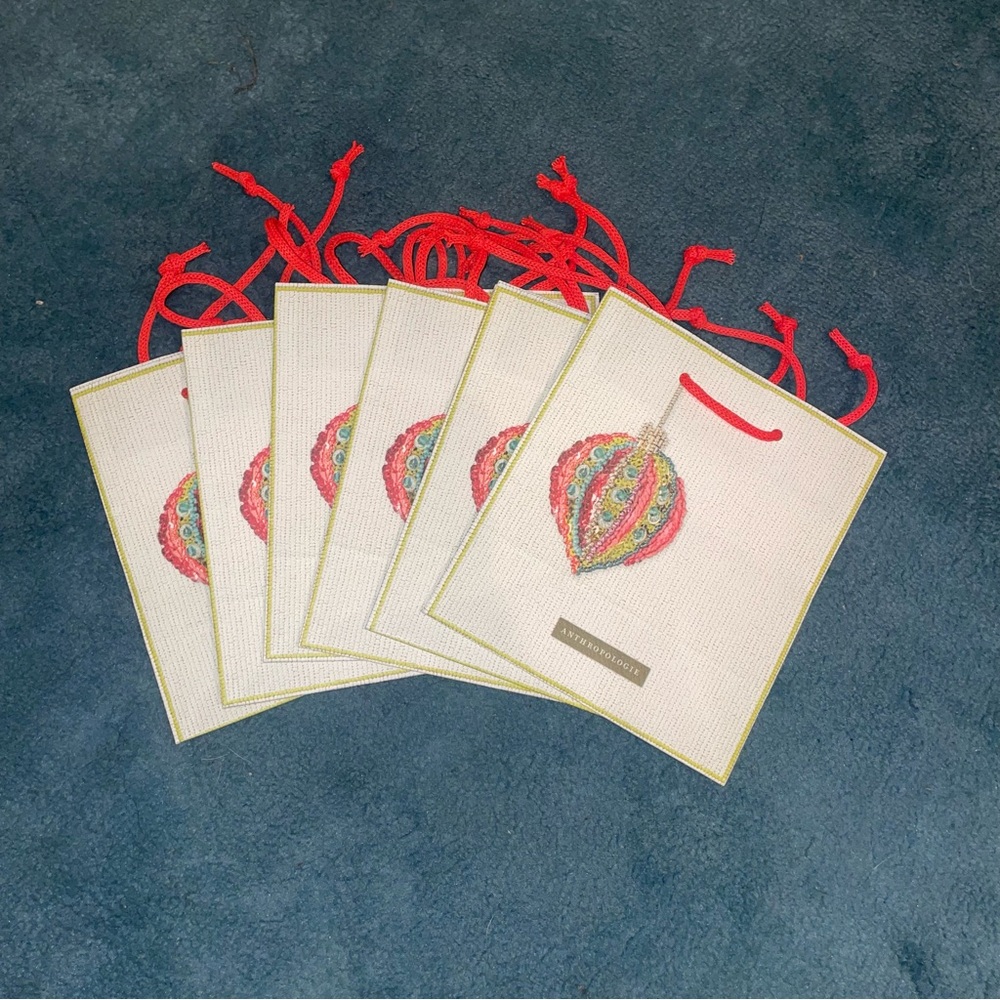 Pick ☝️ ONE Anthropologie Festive Ornament Bag with Red Handles - Picture 4 of 4